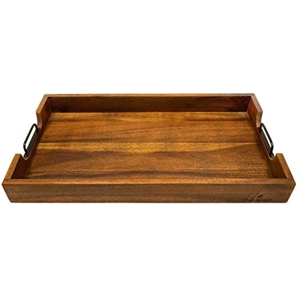 Villa Serving Trays Acacia Large Wood 24 Inch With Handles, Solid eBay