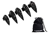 Bundle Monster 5pc Women Girls Retro Cool Fashion Popular Finger Nail Ring Punk - Black Rhinestone Claw Design - Set 2