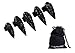 Bundle Monster 5pc Women Girls Retro Cool Fashion Popular Finger Nail Ring Punk - Black Rhinestone Claw Design - Set 2