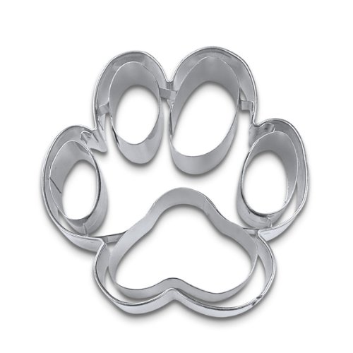 Click Here to See More Images Städter 066120 Dog Paw Cookie Cutter Stainless Steel 7 cm by Städter