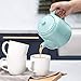 DOWAN Ceramic Teapot, 30 OZ Tea Pot with Filter Hole and Double Slots, Blooming & Loose Leaf Teapot - Turquoise