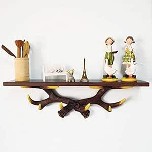ZHslj Estantería Marco Flotante, Madera Maciza de Montaje en Pared