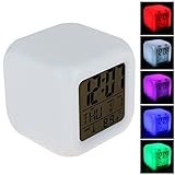 CooCu Colour Change Glowing LED Alarm Clock display Time , Data , Week ,Temperature and Sleeping