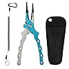 Booms-Fishing-X5-Aluminum-Fishing-Pliers-Resistant-Saltwater-for-Cutting-Braid-Line-and-Remove-Hooks-with-Coiled-Lanyard-and-Belt-Holder-Sheath