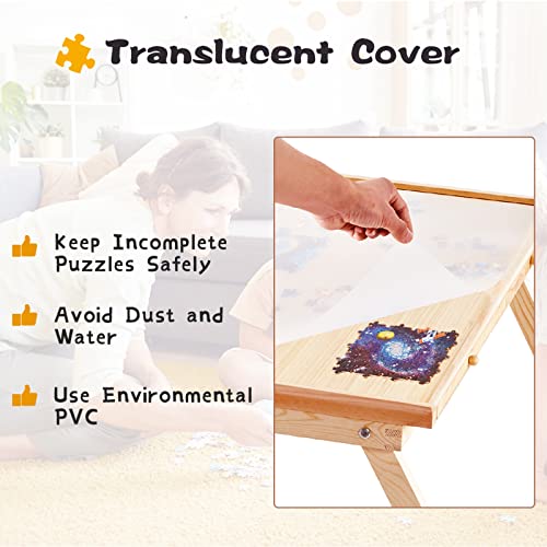 1500 Piece Puzzle Board, 34" x 26" Wooden Jigsaw Puzzle Table with