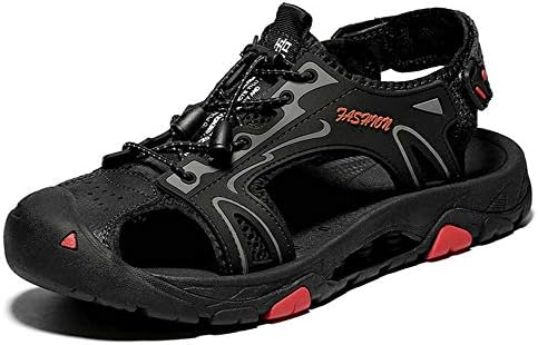 GHFJDO Men Outdoor Hiking Trekking Sandals,Summer NEW Walking Gladiator Footwear,Non-Slip Flat Slides Men Closed-Toe sandals