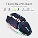 TENMOS T12 Wireless Gaming Mouse Rechargeable, 2.4G Silent Optical Wireless Computer Mice with Changeable LED Light Compatible with Laptop PC, 7 Buttons, 3 Adjustable DPI (Navy Blue)thumb 1