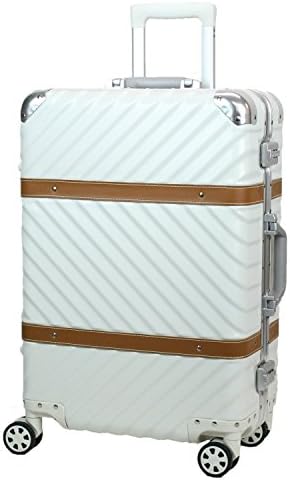 MOIERG Alminium Frame Tough Body Luggage with TSA Medium, WHITE (71-80005-20)