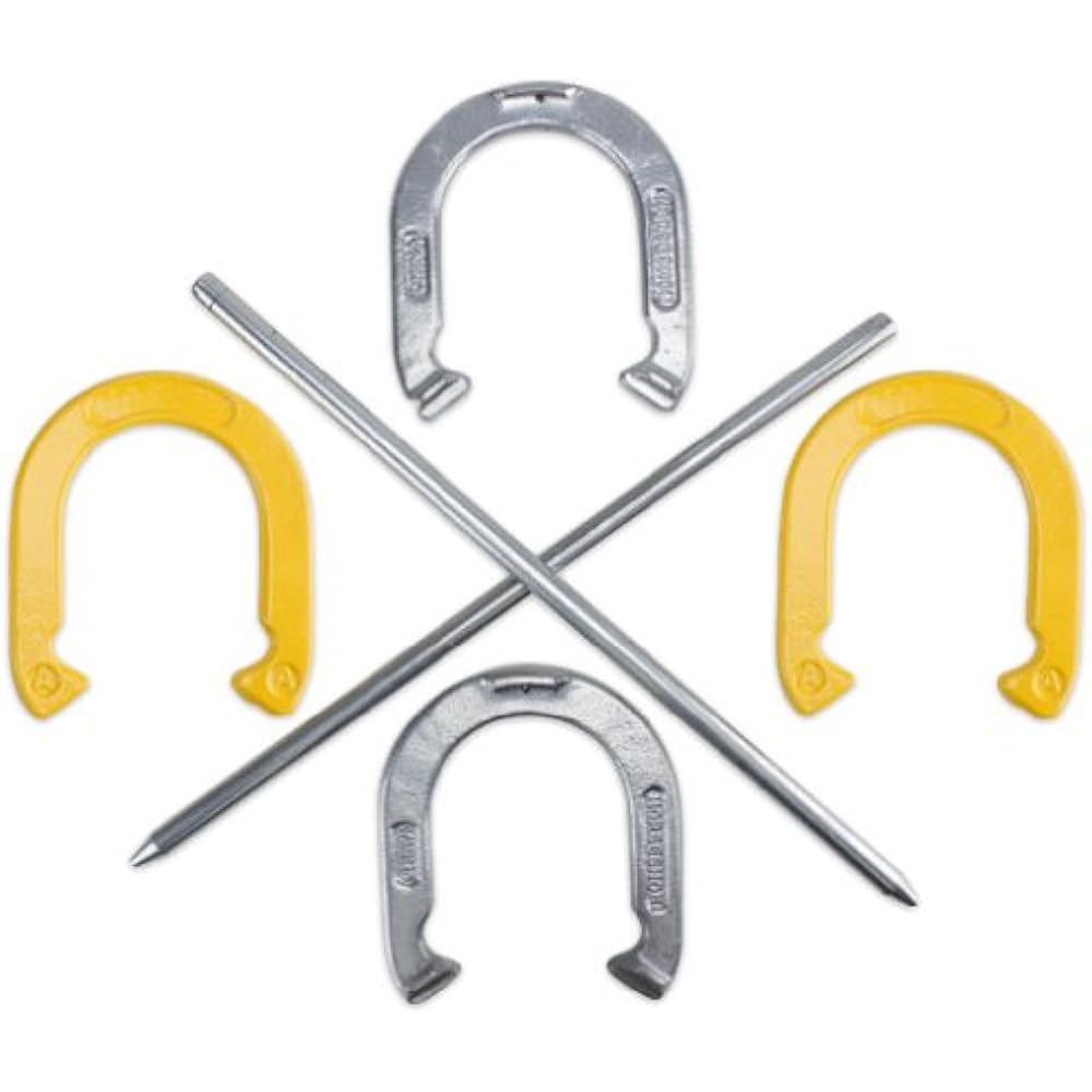 Professional Steel Horseshoe Game Set With Carrying Case Sports