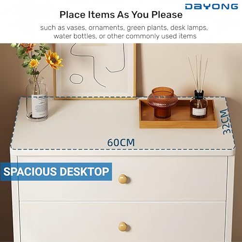 DAYONG 5 Chest of Drawers, Bedroom Chests of Drawer, Desk Chest of Drawer, Wooden Storage Cabinet, Modern Bedroom Furniture, Vertical Storage Drawers for Hallway Sofas Living Room. (white-60*32*77CM)