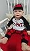 Younger star Newborn Baby Outfits Long Sleeve T-Shirt with Red Plaid Pant and Hat Christmas Costume (White, 18-24 Months)