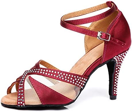 Miyoopark Ladies Crystals Buckle Satin Latin Dance Sandals Wedding Shoes MY-L165