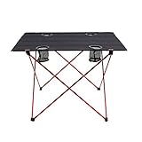 Outry Lightweight Folding Table Cup Holders, Portable Camp Table