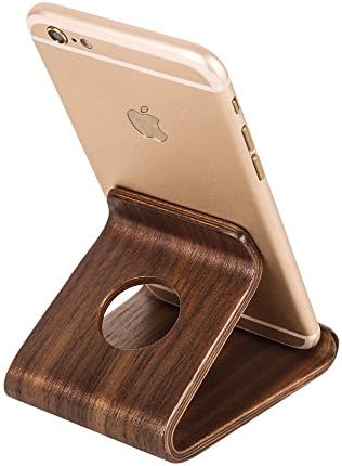 Wooden Cell Phone Stand Holder, Good Decorations Bracket For All Kinds of Brand Cell Phone Such As iPhone Samsung Nokia Htc Huawei Sony Mi Moto Smartphone Pads(Walnut)