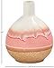 Amazon Brand – Stone & Beam Modern Round Ceramic Home Decor Flower Vase - 7 Inch, Coral White Tan