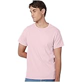 Hanes Authentic Short Sleeve T-Shirt, 100% Pre-Shrunk Cotton, Classic Fit, Tear Away Label, Pale Pink, 4XL