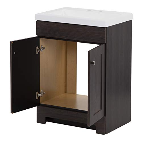 Woodcrafters Home Products Wharton Bathroom Vanity with Sink, 24.5" W x 16.75" D x 34.13" H, Elm