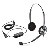 Jabra BIZ1900 Duo Stereo Corded Headset with GN1200 Quick Disconnect Coiled Smartcord
