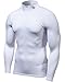 TSLA Men's Thermal Long Sleeve Compression Shirts, Mock/Turtleneck Winter Sports Running Base Layer Top, Zero Winter Top White, X-Large