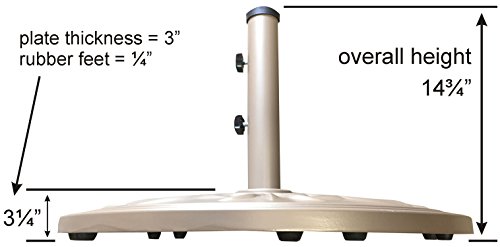 Tropishade Premium Rust Free Aluminum Umbrella Base, 45-Pound, Champagne