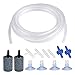 ATPWONZ 6.5 Feet Standard 3/16 Airline Tubing Air Pump Accessories Set, 2 Bubble Release Air Stones + 2 Check Valves + 4 Suction Cup Clips + 2 Straight Connectors + 2 T-connectors