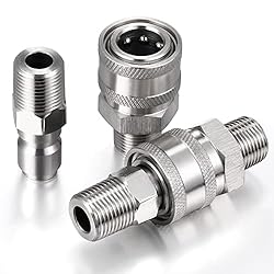 Hotop 2 Sets NPT 3/8 Inch Stainless Steel Male and