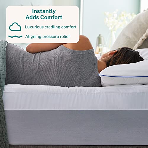 Sleep Innovations Dual Layer 4 Inch Memory Foam Mattress Topper, Twin