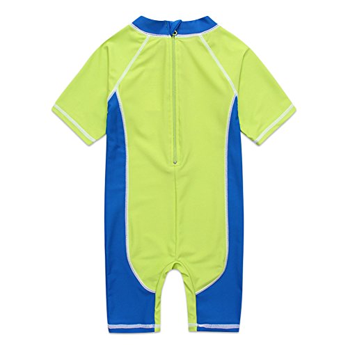 Boys Rashguard One Piece Swimsuit Short Sleeve Summer UV Sun Protection