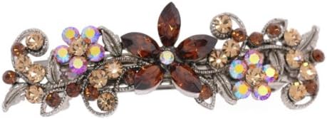 Rhinestone Hair Barrette - barrettec0044 - topaz