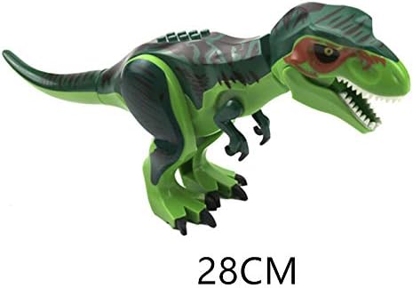 JYMotor Jurassic World Dinosaur Building Block Tyrannosaurus Rex Triceratop Velociraptor Compatible with Legoing (Big-T-Rex-Green)