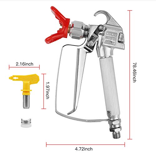 Airless Paint Spray Gun，3600PSI High Pressure Airless Spray Gun with
