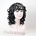 RUISENNA Short Fluffy Wavy Wigs Big Curls Wigs for Black Women African American Synthetic Hair Wig With Bangs