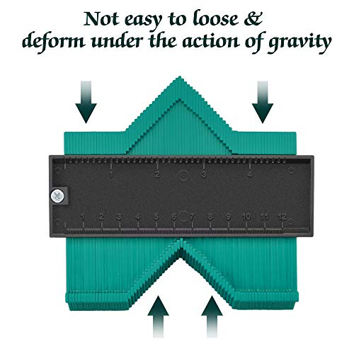 Contour Gauge,5-inch Profile Gauge Measure Ruler Contour Duplicator, Perfectly Suitable for Precisely Copy Irregular Shapes and Standard Wood Marking Tool Tiling Laminate Tiles General Tools-Green