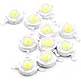 CHANZON 10 pcs High Power Led Chip 3W White (6000K - 6500K / 600mA - 700mA / DC 3V - 3.4V / 3 Watt) Super Bright Intensity SM