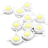 CHANZON 10 pcs High Power Led Chip 3W White 6000K - 6500K | (600mA - 700mA / DC 3V - 3.4V / 3 Watt) Super Bright Intensity SMD COB Light Emitter Components Diode Bulb Bead DIY Lighting