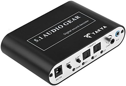 Takya Digital Audio Decoder Sound Decoder | Digital to Analog Audio Converter Transfer the Dts/ac-3 Signal and Stereo(R/l) Into 5.1 Output