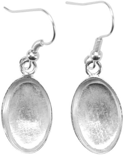 Amate Studios Base Elements Oval Dangle Earring Bases, 1-Pair/Pkg, Silver Overlay, 10.15-Millimeters-by-16-Millimeters by Amate Studios