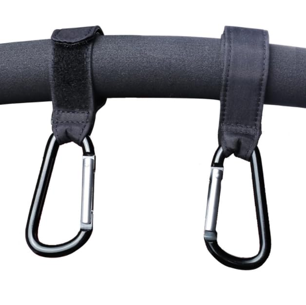 Baby Stroller Hooks for Hanging Bags, 2 PCS Durable Stroller Straps, Stroller Clips for Diaper Bags Pet Carts Grocery Shopping Bags, Mommy Hook for Stroller Pram Wheelchair Black Stroller Hooks