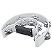 Flexzion Half Moon Musical Tambourine (White) Double Row Metal Jingles Hand Held Percussion Drum for Gift KTV Party Kids Toy with Ergonomic Handle Grip