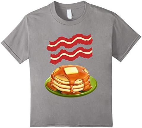 Kids Bacon pancakes t-shirt - Making Bacon shirt 8 Slate
