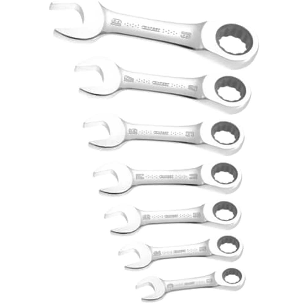 Britool E111104B Stubby Ratchet Spanner Set (7 Pieces)