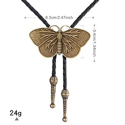 Joxevyia Butterfly Bolo Tie for Women Vintage Gold