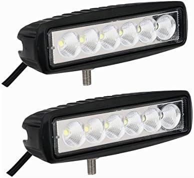 Luxtar 6.3inch Auto 18W 2Pcs CREE LED Flood Light Headlight Work Light Lamp off Road Jeep Driving Bar Fog Driving Truck SUV Spot Beam Car Light Fishing Deck Mining