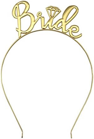 Gold Bride Headband Tiara,Bride To Be Bachelorette Party Bridal Shower Decorations Supplies&amp;Favors