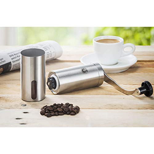 Coffee Fox® Kaffeemühle aus Edelstahl und Keramik Mahlwerk - Manuelle Handkaffeemühle für Zuhause, Reisen, Büro – Bild 6