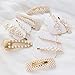 habibee 10Pcs Pearl Hair Clips Non-Slip Artificial Pearl Barrettes Bobby Pins Snap Clips Bling Hairpins Decorative Hairgrip Fashion Accessories for Women Ladies Girls