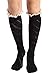 Avidlove Women Socks Lace Trim Leg Warmers Button Boot Cuffs Toppers Black (FBA)