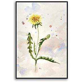 Framed Canvas Home Artwork Decoration Watercolor Painting Canvas Wall Art for Living Room, Bedroom - 16x24 inches