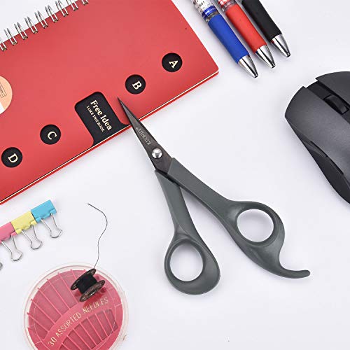 KUONIIY Micro-Tip Scissors,6 Inch Pointed Comfort-Grip Handles Sharp Titanium Blades, 4-Pack