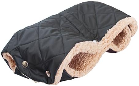 MDSTOP Hand Warmer Muff Fits for Baby Stroller, Waterproof Anti-Freeze Gloves for Parents (Black, 50 cm × 22 cm/19.7 inches × 8.7 inches)